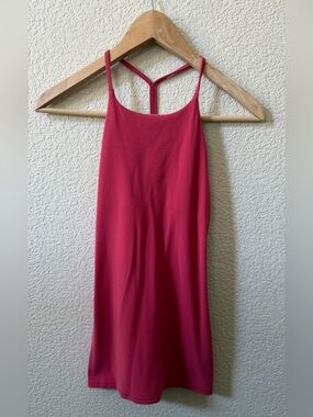 Lululemon Size 2 Sun Setter Tank Shelf Bra Cranberry Pink Y-Back